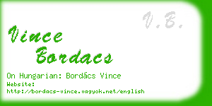 vince bordacs business card
