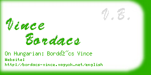 vince bordacs business card